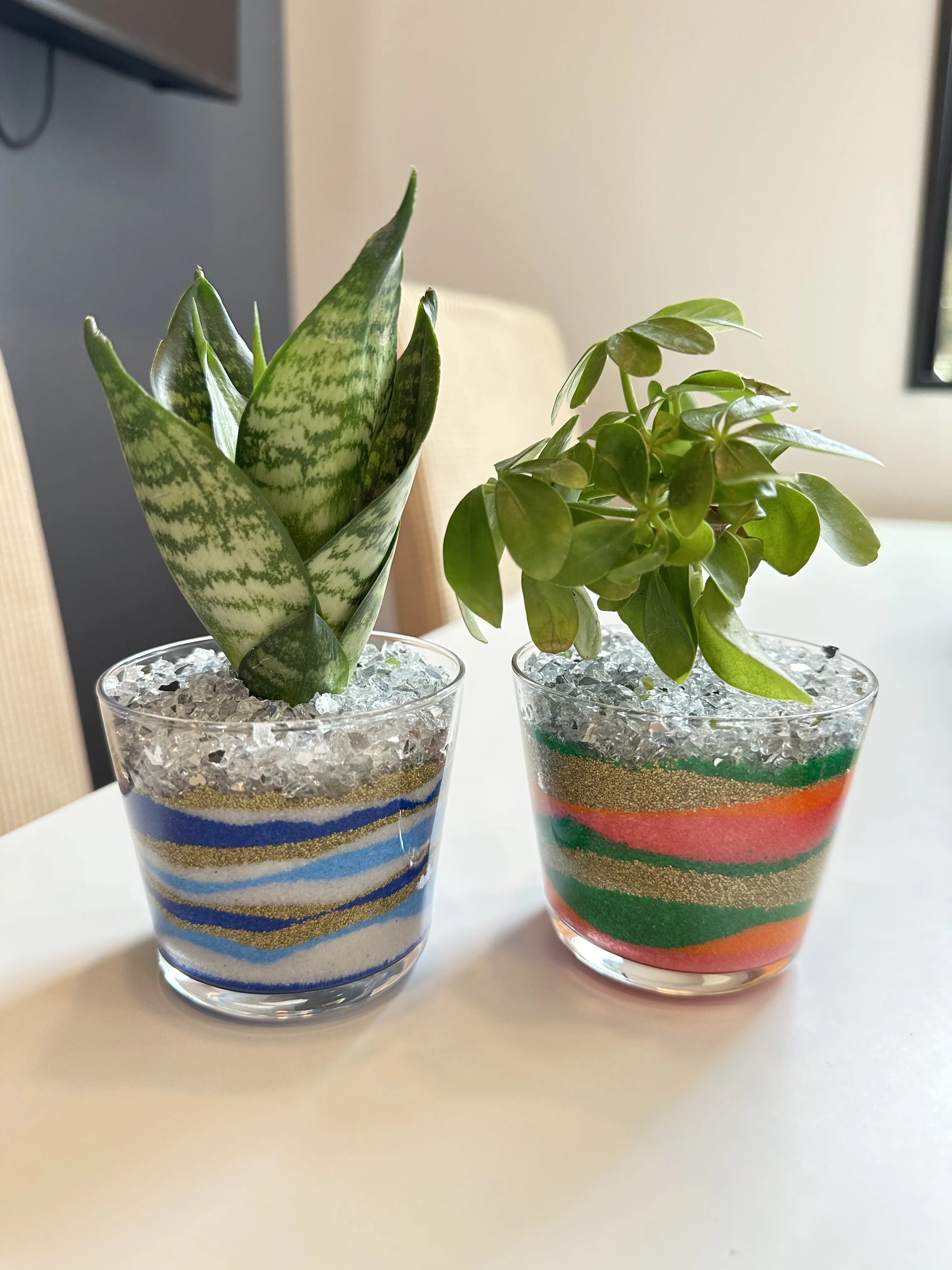 完成したサンドアート作品